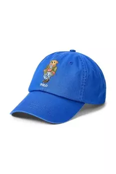 Хлопковая кепка с козырьком Polo Ralph Lauren, синий