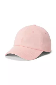 Хлопковая кепка с козырьком Polo Ralph Lauren, розовый