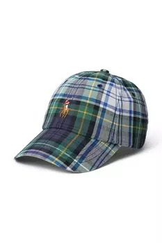 Хлопковая кепка с козырьком Polo Ralph Lauren, зеленый