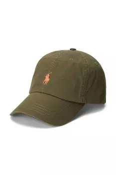 Хлопковая кепка с козырьком Polo Ralph Lauren, зеленый