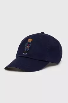 Хлопковая кепка с козырьком Polo Ralph Lauren, темно-синий