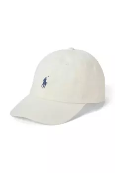 Хлопковая кепка с козырьком Polo Ralph Lauren, бежевый