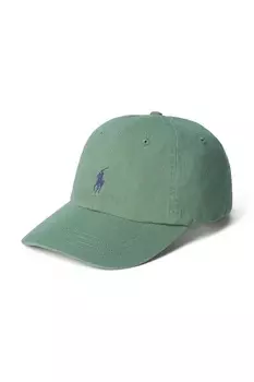 Хлопковая кепка с козырьком Polo Ralph Lauren, зеленый