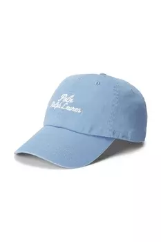 Хлопковая кепка с козырьком Polo Ralph Lauren, синий