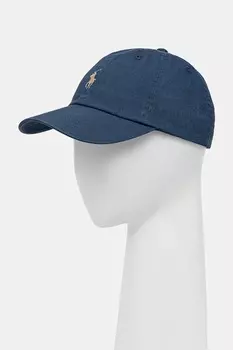 Хлопковая кепка с козырьком Polo Ralph Lauren, темно-синий