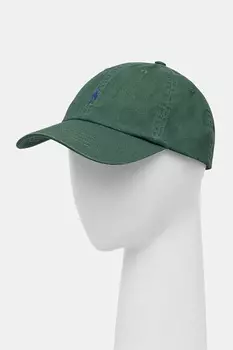 Хлопковая кепка с козырьком Polo Ralph Lauren, зеленый