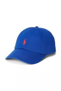 Хлопковая кепка с козырьком Polo Ralph Lauren, синий