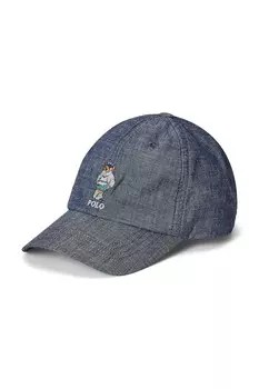 Хлопковая кепка с козырьком Polo Ralph Lauren, синий