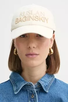 Хлопковая кепка с козырьком Ruslan Baginskiy, бежевый