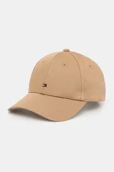 Хлопковая кепка с козырьком Tommy Hilfiger, бежевый