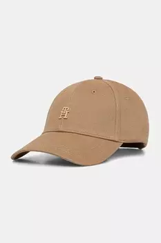 Хлопковая кепка с козырьком Tommy Hilfiger, бежевый