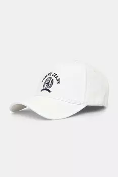 Хлопковая кепка с козырьком Tommy Jeans, белый