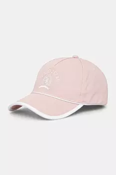 Хлопковая кепка с козырьком Tommy Jeans, розовый