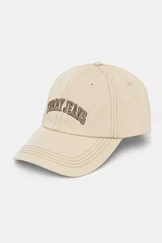 Хлопковая кепка с козырьком Tommy Jeans, бежевый