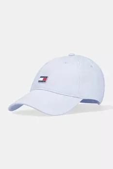 Хлопковая кепка с козырьком Tommy Jeans, синий