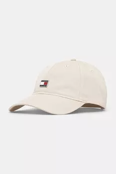 Хлопковая кепка с козырьком Tommy Jeans, бежевый