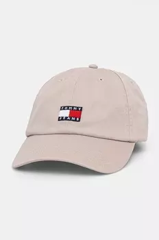 Хлопковая кепка с козырьком Tommy Jeans, бежевый