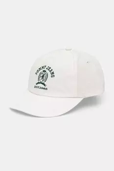 Хлопковая кепка с козырьком Tommy Jeans, белый