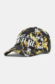 Хлопковая кепка с козырьком Versace Jeans Couture, черный