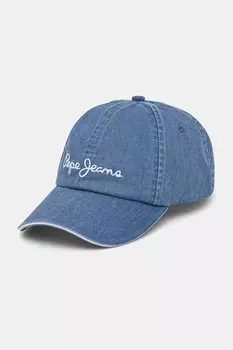 Хлопковая кепка с козырьком Wei Cap Pepe Jeans, синий