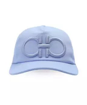 Хлопковая кепка с козырьком вышивка ганчини. Salvatore Ferragamo, синий