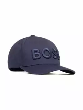 Хлопковая кепка с логотипом BOSS, тёмно-синий