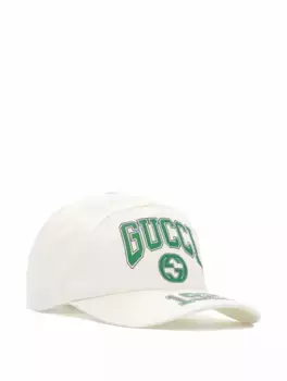 Хлопковая кепка с логотипом Gucci, белый