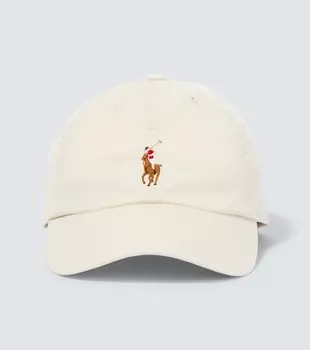 Хлопковая кепка с логотипом Polo Ralph Lauren, бежевый