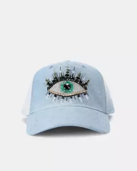 Хлопковая кепка с передней деталью Kurt Geiger, синий