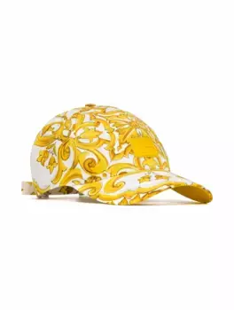 Хлопковая кепка с принтом Majolica Dolce&Gabbana, мультиколор