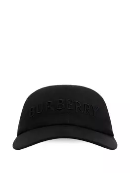 Хлопковая кепка с вышитым логотипом Burberry, черный