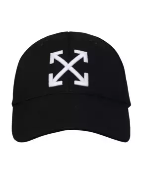 Хлопковая кепка с вышитым логотипом Off White, черный