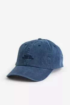 Хлопковая кепка с вышивкой H&M, синий деним/городская жизнь