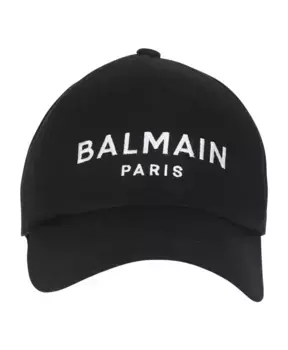 Хлопковая кепка с вышивкой «Париж». Balmain, черный