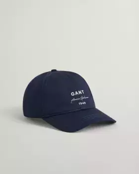 Хлопковая кепка унисекс с низкой короной Gant, синий