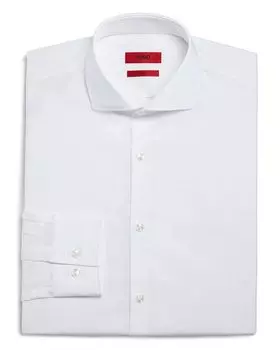 Хлопковая классическая рубашка Jason Slim Fit с длинными рукавами HUGO