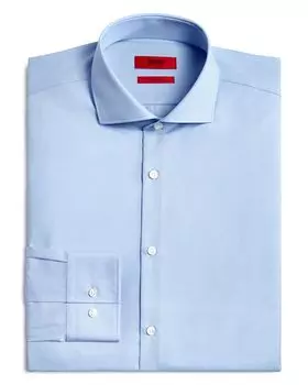 Хлопковая классическая рубашка Jason Slim Fit с длинными рукавами HUGO