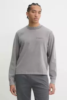 Хлопковая кофта с длинным рукавом Abercrombie & Fitch, серый