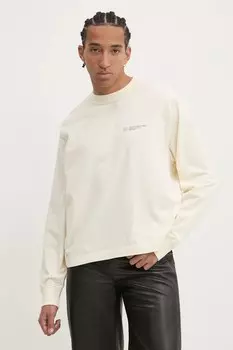 Хлопковая кофта с длинным рукавом Abercrombie & Fitch, бежевый