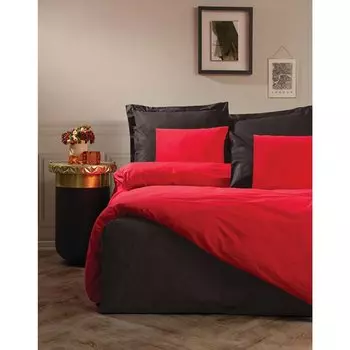 Хлопковая коробка, простой Комплект постельного белья, красный, черный