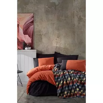 Хлопковая коробка, простой Комплект постельного белья с хлопковой плиткой - черный