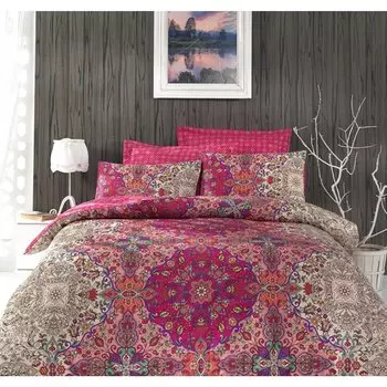 Хлопковая коробка Tugba, хлопковый атласный Комплект постельного белья, двойной