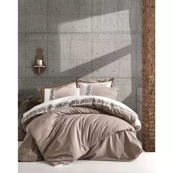 Хлопковая коробочка, Комплект постельного белья в народном стиле Rosinda, бежевый