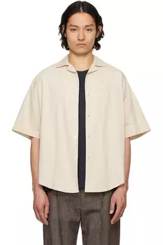 Хлопковая короткая рубашка свободного кроя Ami Paris, цвет gingembre