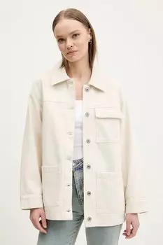 Хлопковая куртка Abercrombie & Fitch, бежевый