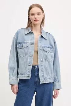 Хлопковая куртка Abercrombie & Fitch, синий