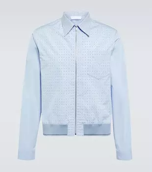 Хлопковая куртка-блузон с заклепками Prada, Cielo