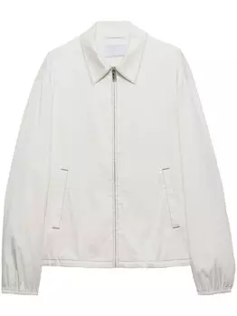 Хлопковая куртка-бомбер Prada, белый