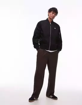 Хлопковая куртка-бомбер Tommy Jeans черного цвета