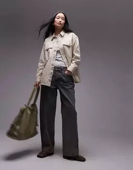 Хлопковая куртка цвета пахты Topshop